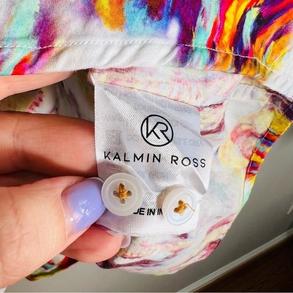 Kalmin Ross mens elephant print button down shirt - Picture 5 of 7